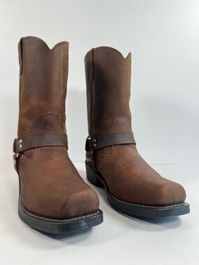 Cody James Men's Harness Boots Size 14 M CJ9995BR Brown Leather Biker Boots